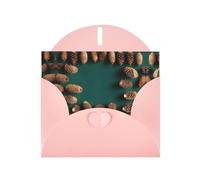 WBQLSL Biglietti di auguri rosa con bordo a pigna, perfetti per compleanni, matrimoni e biglietti di Natale