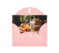 WBQLSL Biglietti di auguri rosa per la colazione abbondante, perfetti per compleanni, matrimoni e biglietti di Natale