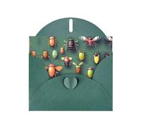 WBQLSL Biglietti di auguri verde scuro con atlante insetto, perfetti per compleanni, matrimoni e biglietti di Natale