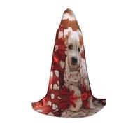 WBQLSL Biglietto d'amore con cappuccio per cosplay con cucciolo stampato piccolo mantello, costume, accessorio essenziale per le feste, taglie S/M/L (unisex)