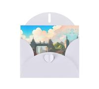 WBQLSL Biglietto di auguri bianco con scritta "Outside the Castle Gate", perfetto per compleanni, matrimoni e biglietti di Natale