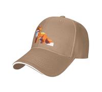 WBQLSL Block Fox - Cappello da baseball con visiera curva, unisex, ideale per escursioni e sport all'aria aperta, Naturale, L