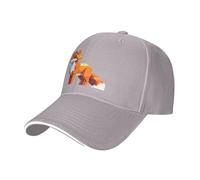 WBQLSL Block Fox - Cappello da baseball con visiera curva, unisex, ideale per escursioni e sport all'aria aperta, grigio, L