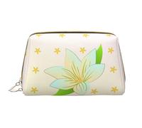 WBQLSL Blooming Daffodils Leather Makeup Bag, borsa portatile di grande capacità di stoccaggio di trucco, viaggio a mano con borsa di trucco della tasca