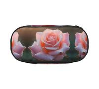WBQLSL Blooming Roses - Astuccio per cancelleria con stampa a più scomparti, astuccio portatile per studenti