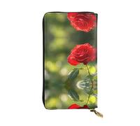 WBQLSL Blooming roses Pochette lunga in pelle con portamonete con cerniera e 12 scomparti per carte di credito, portafoglio per contanti da viaggio leggero