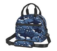 WBQLSL Blue Killer Whale - Borsa termica per il pranzo, adatta per impiegati e studenti