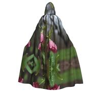 WBQLSL Boccioli di primavera dopo la pioggiaMantello stampato di Halloween, mantello con cappuccio per feste in maschera, festa di carnevale o costume cosplay