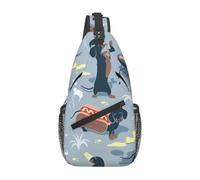 WBQLSL Borsa a tracolla da uomo con stampa hot dog e limonata, tracolla regolabile, traspirante, con tasche multiple per corsa, escursionismo, pendolari quotidiani, uso esterno