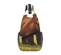 WBQLSL Borsa a tracolla da viaggio con motivo unicorno, perfetta per pendolari quotidiani, ciclismo, escursionismo e avventure urbane, Orso bruno a, One Size