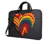 WBQLSL Borsa a tracolla e valigetta con stampa bandiera d'amore, facile da trasportare per viaggi di lavoro e lavoro, Nero , 14 inch