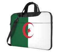 WBQLSL Borsa a tracolla e valigetta con stampa bandiera dell'Algeria, facile da trasportare per viaggi d'affari e lavoro, Nero , 15.6 inch