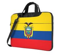 WBQLSL Borsa a tracolla e valigetta con stampa bandiera dell'Ecuador, facile da trasportare per viaggi d'affari e lavoro, Nero , 15.6 inch
