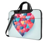 WBQLSL Borsa a tracolla e valigetta con stampa con motivo amore, facile da trasportare per viaggi d'affari e lavoro, Nero , 13 inch