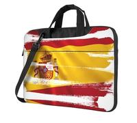 WBQLSL Borsa a tracolla e valigetta con stampa della bandiera della Spagna, facile da trasportare per viaggi d'affari e lavoro, Nero , 13 inch