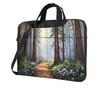 WBQLSL Borsa a tracolla e valigetta con stampa di mangrovie nella nebbia, facile da trasportare per viaggi di lavoro e lavoro, Nero , 13 inch