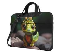WBQLSL Borsa a tracolla e valigetta con stampa di piccoli dinosauri, facile da trasportare per viaggi di lavoro e lavoro, Nero , 13 inch