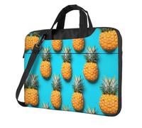 WBQLSL Borsa a tracolla e valigetta per computer portatile con stampa a pois ananas, facile da trasportare per viaggi di lavoro e lavoro, Nero , 15.6 inch