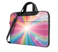 WBQLSL Borsa a tracolla e valigetta per computer portatile con stampa arcobaleno, facile da trasportare per viaggi di lavoro e lavoro, Nero , 15.6 inch