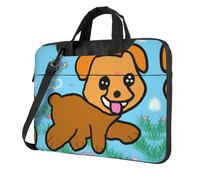 WBQLSL borsa a tracolla e valigetta per computer portatile con stampa di cane in esecuzione, facile da trasportare per viaggi di lavoro e lavoro, Nero , 13 inch