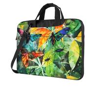 WBQLSL Borsa a tracolla e valigetta per computer portatile con stampa di insetti di tutti i tipi, facile da trasportare per viaggi d'affari e lavoro, Nero , 14 inch