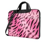 WBQLSL Borsa a tracolla e valigetta per computer portatile con stampa leopardata lucida, facile da trasportare per viaggi di lavoro e lavoro, Nero , 14 inch