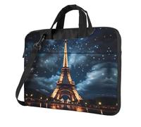 WBQLSL Borsa a tracolla e valigetta per computer portatile con stampa Torre di Parigi, facile da trasportare per viaggi di lavoro e lavoro, Nero , 15.6 inch