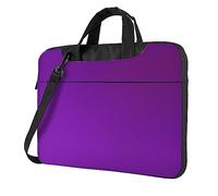 WBQLSL Borsa a tracolla e valigetta per computer portatile con stampa viola scuro, facile da trasportare per viaggi di lavoro e lavoro, Nero , 13 inch