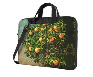 WBQLSL Borsa a tracolla e valigetta per laptop con stampa di albero del frutto della passione, facile da trasportare per viaggi di lavoro e lavoro, Nero , 13 inch