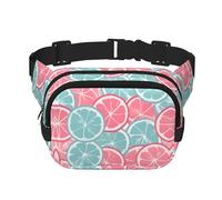 WBQLSL Borsa a tracolla stampata con fette di agrumi rosa blu, borsa a tracolla elegante, borsa da petto sportiva da viaggio leggera