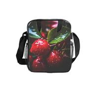 WBQLSL Borsa a tracolla trasparente post-raccolta con stampa di frutta borsa per il pranzo con cerniera e tracolla per donne uomini lavoro shopping