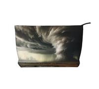 WBQLSL Borsa cosmetica in velluto a coste stampata "A tornado is comment", borsa da viaggio per cosmetici essenziale