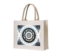 WBQLSL Borsa da spiaggia rotonda con motivo totem bianco e nero, perfetta per spiaggia, picnic, viaggi e tempo libero a bordo piscina