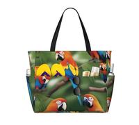 WBQLSL Borsa da viaggio arancione della spiaggia del modello dell'uccello del pappagallo per la palestra/piscina/supermercato shopping/breve viaggio