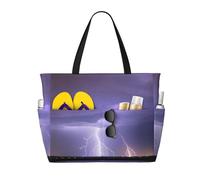WBQLSL Borsa da viaggio da spiaggia con motivo tempesta fulmini per palestra/piscina/supermercato shopping/breve viaggio