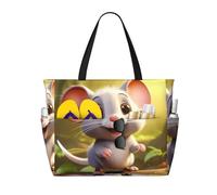 WBQLSL Borsa da viaggio da spiaggia con motivo topo carino per palestra/piscina/supermercato shopping/breve viaggio