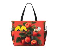 WBQLSL Borsa da viaggio rossa della spiaggia del modello dell'albicocca per la palestra/piscina/supermercato shopping/breve viaggio