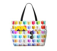 WBQLSL Borsa da viaggio variopinta della spiaggia del modello dei cubi per la palestra/piscina/supermercato shopping/breve viaggio