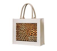 WBQLSL Borsa in tela stampata a righe su leopardi, leggera, perfetta per spiaggia, picnic e shopping quotidiano