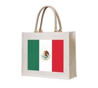WBQLSL Borsa in tela stampata con bandiera del Messico, leggera, perfetta per spiaggia, picnic e shopping quotidiano