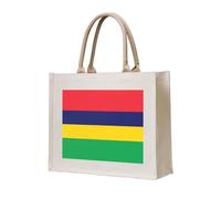 WBQLSL Borsa in tela stampata con bandiera delle Mauritius, leggera, perfetta per spiaggia, picnic e shopping quotidiano