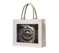 WBQLSL Borsa in tela stampata con bussola con rune norrene dal design magico, borsa leggera perfetta per spiaggia, picnic e shopping quotidiano