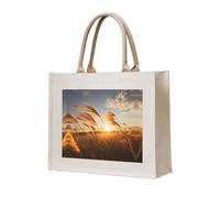 WBQLSL Borsa in tela stampata con canne nel vento, leggera, perfetta per spiaggia, picnic e shopping quotidiano