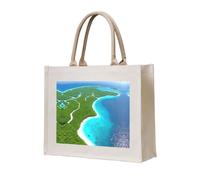 WBQLSL Borsa in tela stampata con un'isola nell'oceano | Borsa portaoggetti leggera perfetta per la spiaggia, i picnic e lo shopping quotidiano