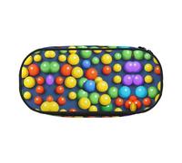 WBQLSL Borsa per cancelleria stampata con palline colorate - astuccio a più strati astuccio portatile per studenti