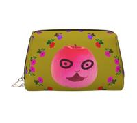 WBQLSL Borsa per cosmetici in pelle di bambù con tartaruga in stile cartone animato, adatta per trasportare cosmetici con te, Funny Face Peach, One Size
