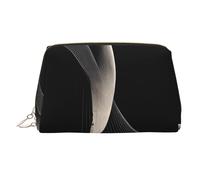 WBQLSL Borsa per cosmetici in pelle di bambù con tartaruga in stile cartone animato, adatta per trasportare cosmetici con te, Curve astratte, One Size
