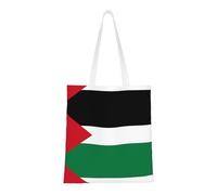 WBQLSL Borsa per la spesa con bandiera dello Stato della Palestina, borsa a mano unisex in tela leggera, adatta per shopping, promozione di eventi, viaggi, lavoro, borsa tote riutilizzabile, nera