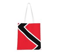 WBQLSL Borsa per la spesa con bandiera di Trinidad e Tobago, borsa a mano unisex in tela leggera, adatta per shopping, promozione di eventi, viaggi, lavoro, borsa tote riutilizzabile, nera, taglia