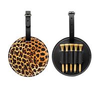 WBQLSL Borsa portaoggetti per tee da golf con stampa alla moda a righe su leopardi, design leggero per riporre rapidamente il tee